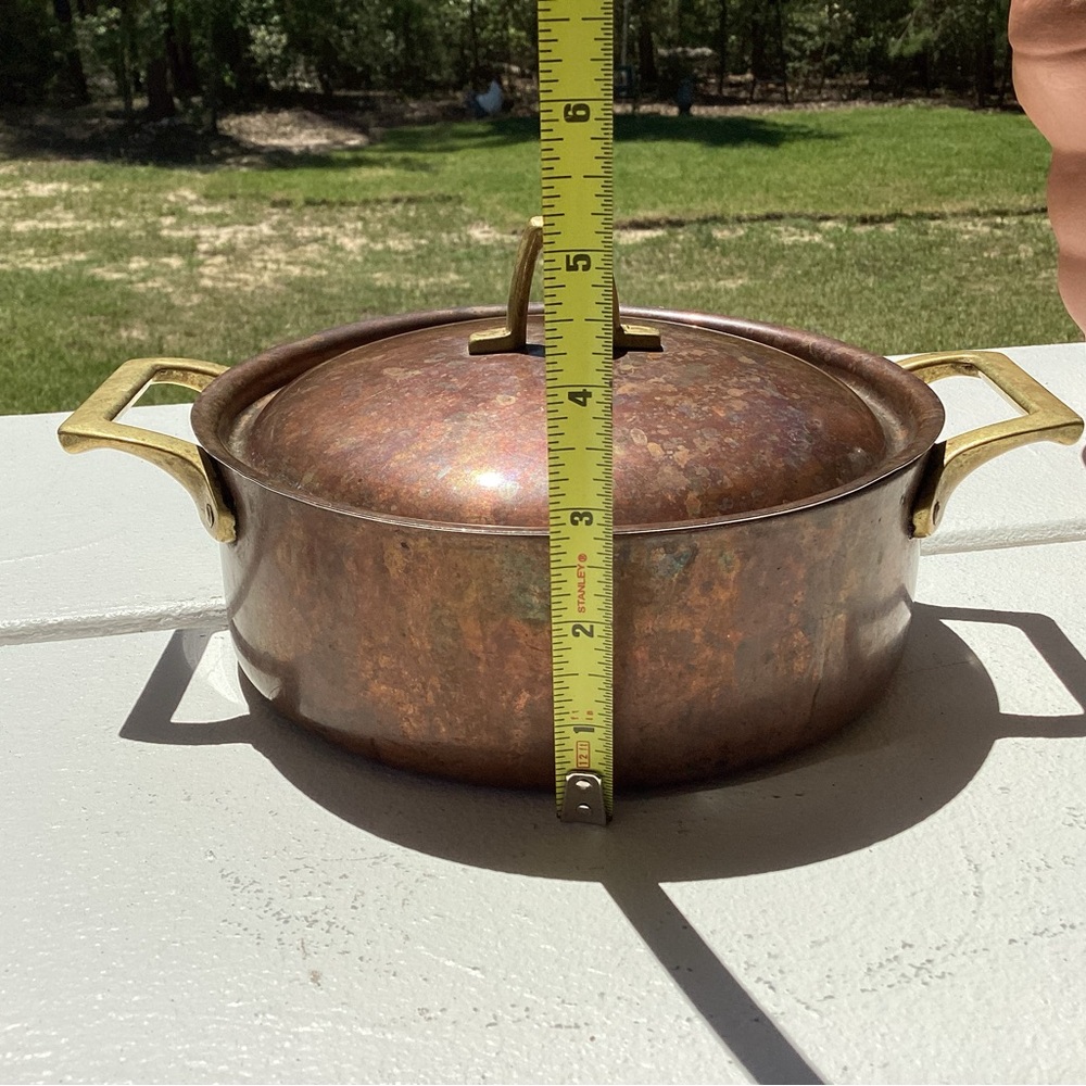 Vintage Paul Revere Copper & Brass Lidded casserole type pot - Rare - Collectibl - Picture 14 of 16